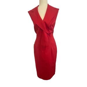 Fiery ESCADA Red Sleeveless Sheath Dress Size 42
